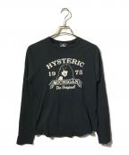 Hysteric Glamourヒステリックグラマー）の古着「MICHIGAN ORIGINAL pt Tee/ガールプリントロングスリーブカットソー」｜ブラック