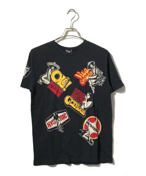 Hysteric Glamour（ヒステリックグラマー）Hysteric Glamour (ヒステリックグラマー) CLASSIC SCRATCH プリントTシャツ/半袖カットソー ブラック サイズ:Mの古着・服飾アイテム