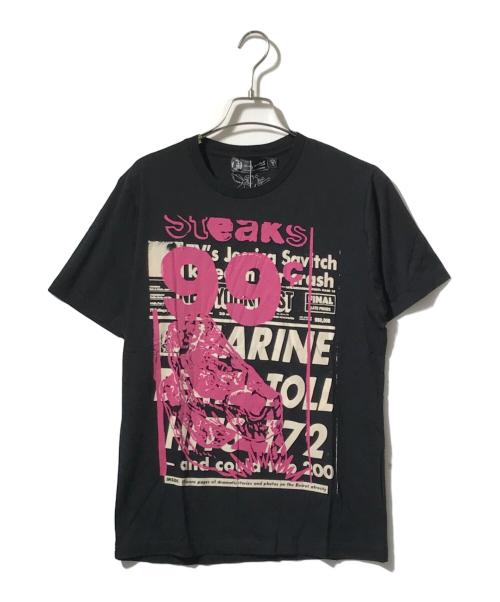 Hysteric Glamour（ヒステリックグラマー）Hysteric Glamour (ヒステリックグラマー) モンタージュ グラフィック ロゴプリントTシャツ ブラック サイズ:Mの古着・服飾アイテム
