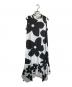 COMME des GARCONS（コムデギャルソン）の古着「フラワープリントノースリーブワンピース」｜ホワイト×ブラック