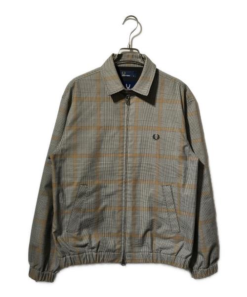 FRED PERRY（フレッドペリー）FRED PERRY (フレッドペリー) ハリントンジャケット グレー×ブラウン サイズ:Sの古着・服飾アイテム