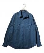 AURALEEオーラリー）の古着「ウエスタンシャツ」｜ブルー