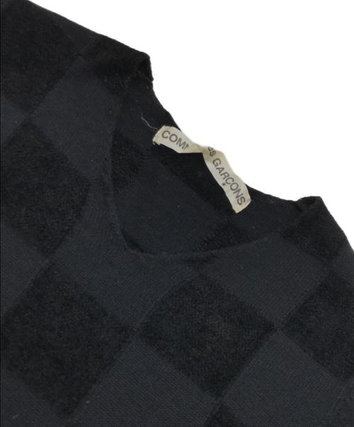 COMME des GARCONS（コムデギャルソン）COMME des GARCONS (コムデギャルソン) Vネックブロックニット ブラック サイズ:表記なしの古着・服飾アイテム