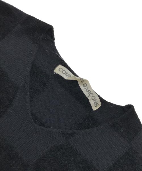 COMME des GARCONS（コムデギャルソン）COMME des GARCONS (コムデギャルソン) Vネックブロックニット ブラック サイズ:表記なしの古着・服飾アイテム