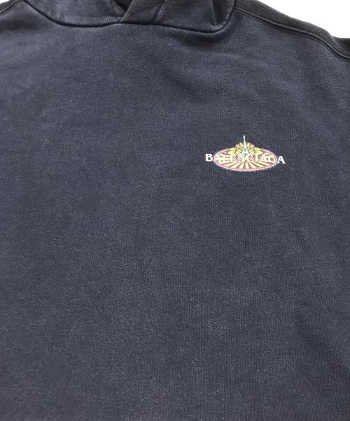 BALENCIAGA（バレンシアガ）BALENCIAGA (バレンシアガ) ボンジュール ロゴ フーディー ネイビー サイズ:Sの古着・服飾アイテム