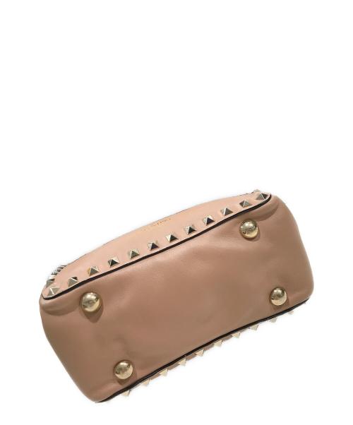 VALENTINO（ヴァレンティノ）VALENTINO (ヴァレンティノ) ロックスタッズ2WAYバッグ ベージュの古着・服飾アイテム