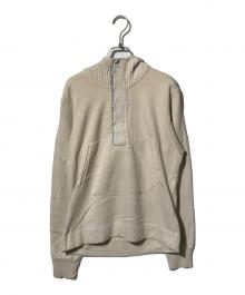 C.P COMPANY（シーピーカンパニー）の古着「ニット切替フーデッドスウェット」｜ベージュ