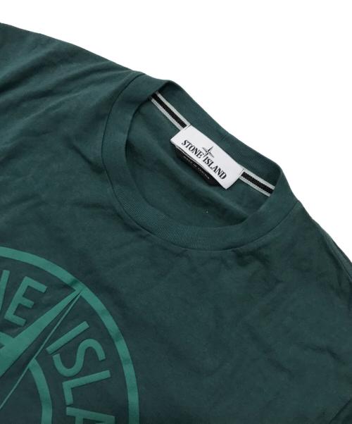 STONE ISLAND（ストーンアイランド）STONE ISLAND (ストーンアイランド) フロントロゴプリントTシャツ/半袖カットソー カーキ サイズ:Sの古着・服飾アイテム