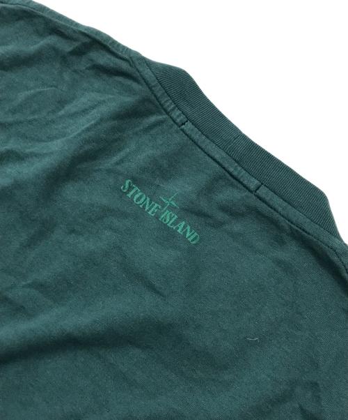 STONE ISLAND（ストーンアイランド）STONE ISLAND (ストーンアイランド) フロントロゴプリントTシャツ/半袖カットソー カーキ サイズ:Sの古着・服飾アイテム