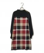 BLUE LABEL CRESTBRIDGEブルーレーベルクレストブリッジ）の古着「チェックニットワンピース」｜マルチカラー