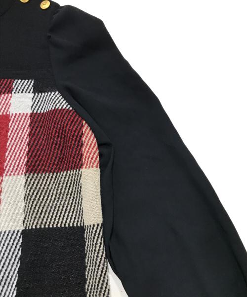 BLUE LABEL CRESTBRIDGE（ブルーレーベルクレストブリッジ）BLUE LABEL CRESTBRIDGE (ブルーレーベルクレストブリッジ) チェックニットワンピース マルチカラー サイズ:38の古着・服飾アイテム