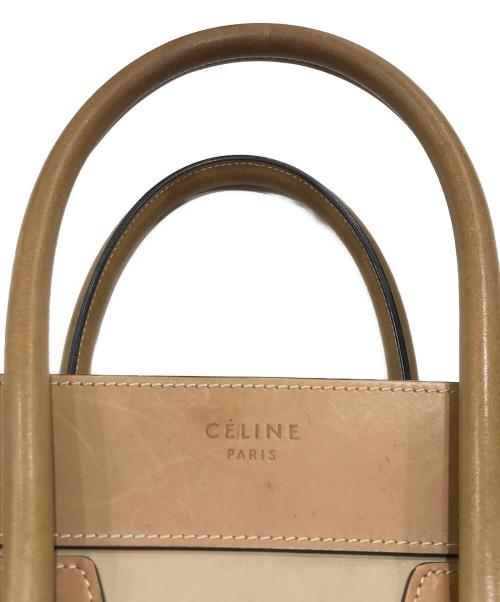 CELINE（セリーヌ）CELINE (セリーヌ) ラゲージマイクロハンドバッグ ベージュ×ブラウンの古着・服飾アイテム