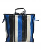 BALENCIAGAバレンシアガ）の古着「バザールショッパートートバッグ」｜ブルー×ブラック×ホワイト