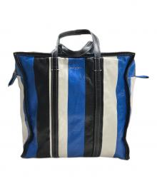 BALENCIAGA（バレンシアガ）の古着「バザールショッパートートバッグ」｜ブルー×ブラック×ホワイト