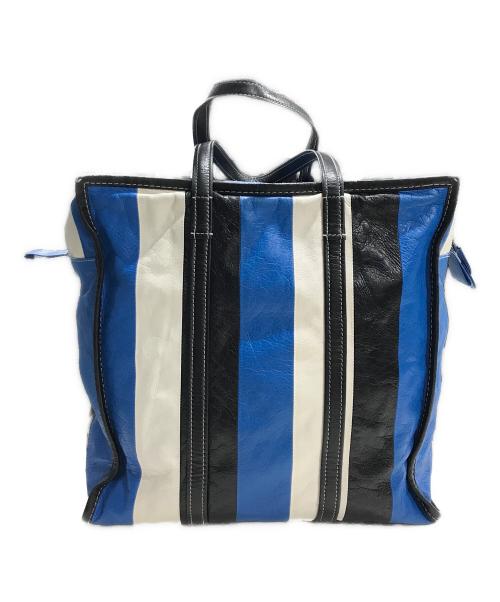 BALENCIAGA（バレンシアガ）BALENCIAGA (バレンシアガ) バザールショッパートートバッグ ブルー×ブラック×ホワイトの古着・服飾アイテム