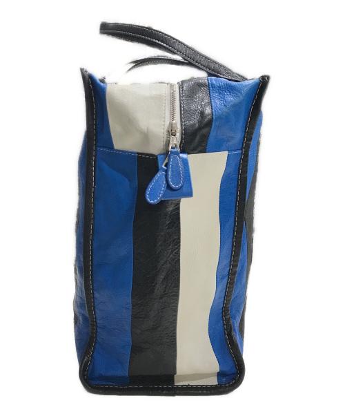 BALENCIAGA（バレンシアガ）BALENCIAGA (バレンシアガ) バザールショッパートートバッグ ブルー×ブラック×ホワイトの古着・服飾アイテム