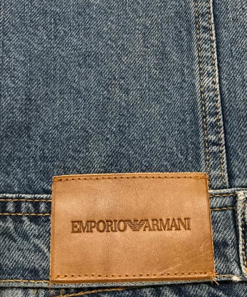 EMPORIO ARMANI（エンポリオ アルマーニ）EMPORIO ARMANI (エンポリオ アルマーニ) シルバーペイントコーティングデニムジャケット インディゴ×シルバー サイズ:38の古着・服飾アイテム
