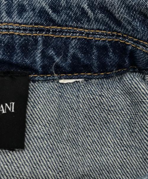 EMPORIO ARMANI（エンポリオ アルマーニ）EMPORIO ARMANI (エンポリオ アルマーニ) シルバーペイントコーティングデニムジャケット インディゴ×シルバー サイズ:38の古着・服飾アイテム