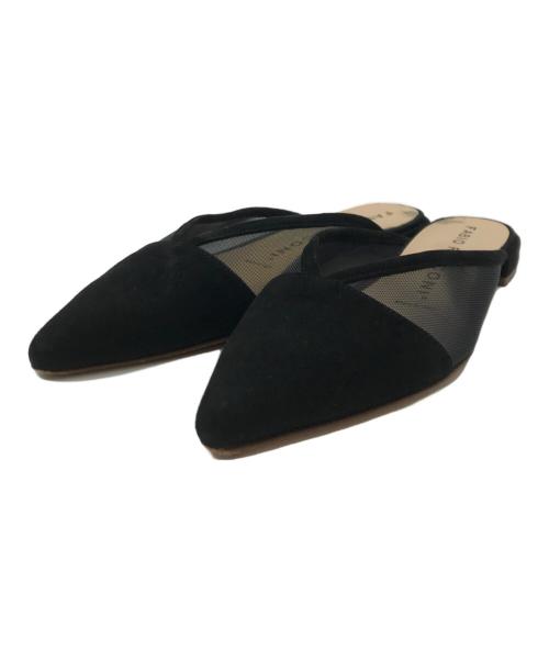 FABIO RUSCONI（ファビオルスコーニ）FABIO RUSCONI (ファビオルスコーニ) フラットサンダル ブラック サイズ:38の古着・服飾アイテム