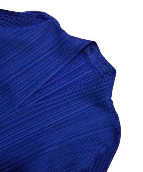 PLEATS PLEASE（プリーツプリーズ）PLEATS PLEASE (プリーツプリーズ) スキッパープリーツワンピース/長袖ワンピース ブルー サイズ:3の古着・服飾アイテム