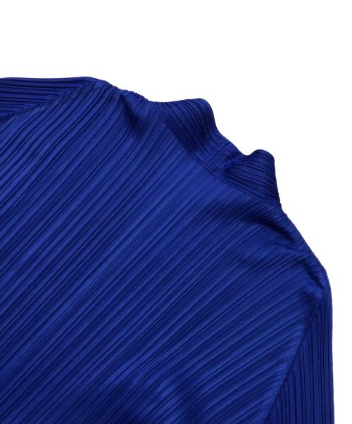 PLEATS PLEASE（プリーツプリーズ）PLEATS PLEASE (プリーツプリーズ) スキッパープリーツワンピース/長袖ワンピース ブルー サイズ:3の古着・服飾アイテム
