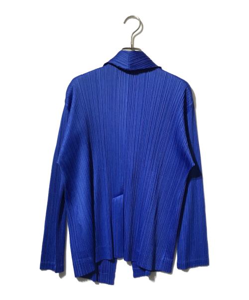 PLEATS PLEASE（プリーツプリーズ）PLEATS PLEASE (プリーツプリーズ) ピークドラペル1Bプリーツジャケット ブルー サイズ:3の古着・服飾アイテム