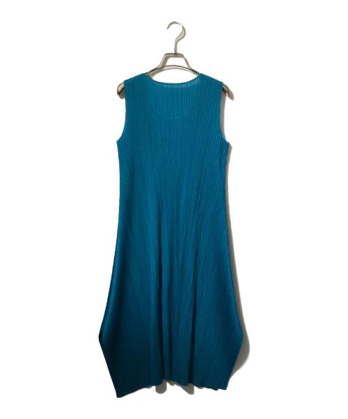 PLEATS PLEASE（プリーツプリーズ）PLEATS PLEASE (プリーツプリーズ) プリーツノースリーブワンピース エメラルドグリーン サイズ:3の古着・服飾アイテム