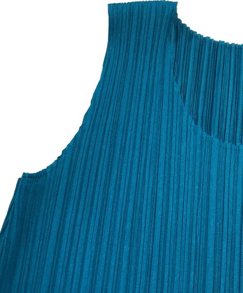 PLEATS PLEASE（プリーツプリーズ）PLEATS PLEASE (プリーツプリーズ) プリーツノースリーブワンピース エメラルドグリーン サイズ:3の古着・服飾アイテム