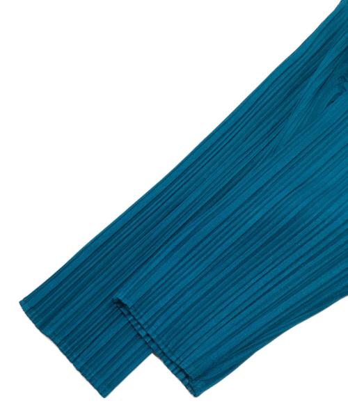 PLEATS PLEASE（プリーツプリーズ）PLEATS PLEASE (プリーツプリーズ) プリーツトッパーカーディガン/プリーツカーディガン エメラルドグリーン サイズ:3の古着・服飾アイテム