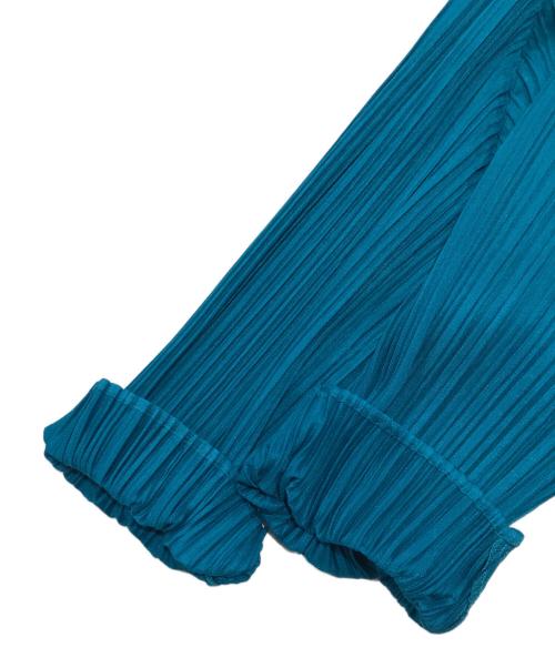 PLEATS PLEASE（プリーツプリーズ）PLEATS PLEASE (プリーツプリーズ) プリーツトッパーカーディガン/プリーツカーディガン エメラルドグリーン サイズ:3の古着・服飾アイテム