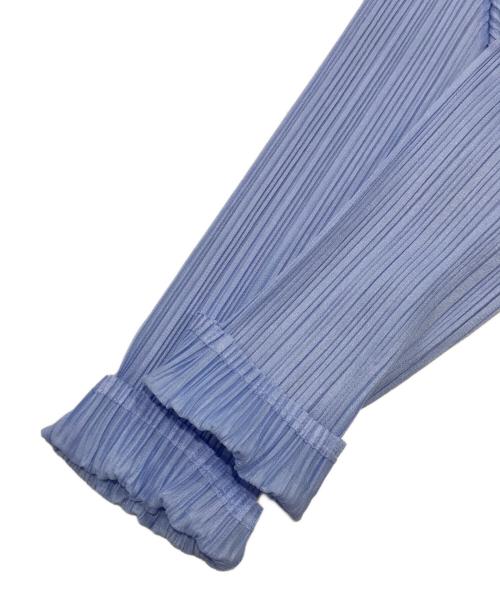 PLEATS PLEASE（プリーツプリーズ）PLEATS PLEASE (プリーツプリーズ) プリーツトッパーカーディガン/プリーツカーディガン ブルー サイズ:3の古着・服飾アイテム