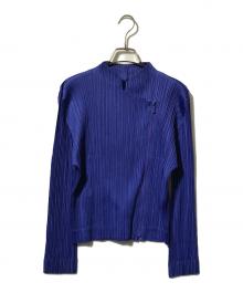 PLEATS PLEASE（プリーツプリーズ）の古着「ライダースモチーフプリーツジャケット」｜ブルー