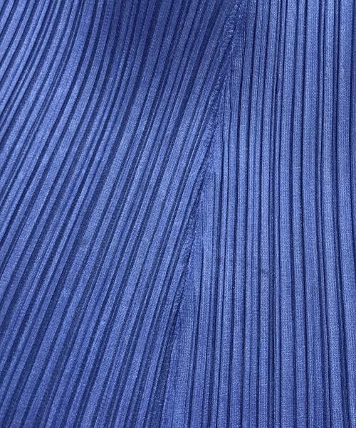 PLEATS PLEASE（プリーツプリーズ）PLEATS PLEASE (プリーツプリーズ) Vネックプリーツノースリーブワンピース ブルー サイズ:3の古着・服飾アイテム