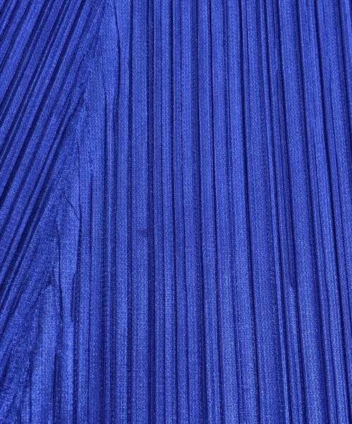 PLEATS PLEASE（プリーツプリーズ）PLEATS PLEASE (プリーツプリーズ) Vネックプリーツノースリーブワンピース ブルー サイズ:3の古着・服飾アイテム