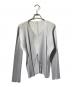 PLEATS PLEASE（プリーツプリーズ）の古着「プリーツトッパーカーディガン/プリーツカーディガン」｜ライトグレー