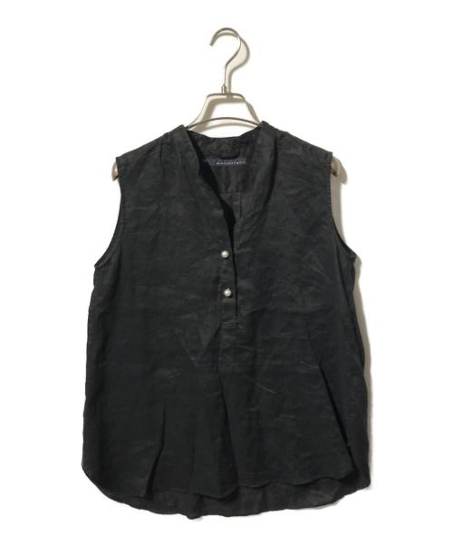 martinique（マルティニーク）martinique (マルティニーク) パールボタンノースリーブブラウス ブラック サイズ:Freeの古着・服飾アイテム