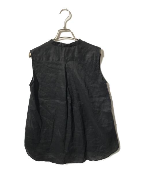 martinique（マルティニーク）martinique (マルティニーク) パールボタンノースリーブブラウス ブラック サイズ:Freeの古着・服飾アイテム