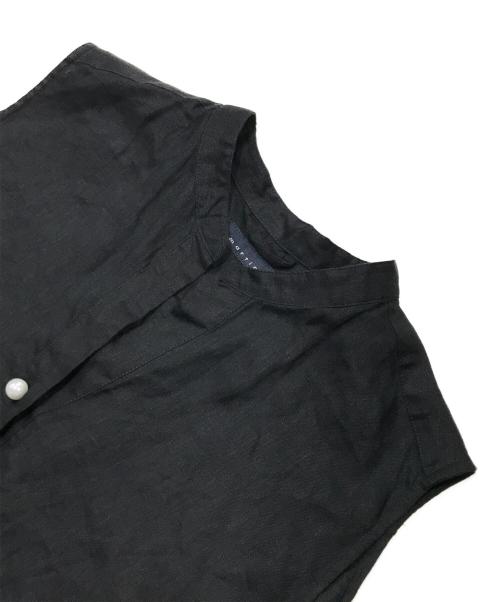 martinique（マルティニーク）martinique (マルティニーク) パールボタンノースリーブブラウス ブラック サイズ:Freeの古着・服飾アイテム