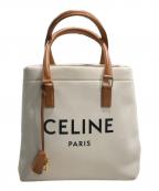 CELINEセリーヌ）の古着「ニューホリゾンタル キャンバス×レザー トートバッグ」｜アイボリー×ブラウン（Natural/T