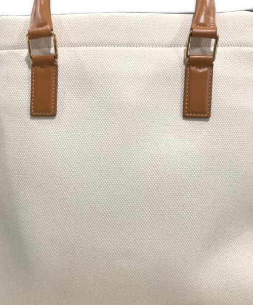 CELINE（セリーヌ）CELINE (セリーヌ) ニューホリゾンタル キャンバス×レザー トートバッグ アイボリー×ブラウン（Natural/Tan）の古着・服飾アイテム