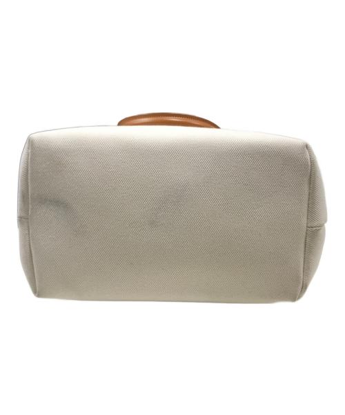 CELINE（セリーヌ）CELINE (セリーヌ) ニューホリゾンタル キャンバス×レザー トートバッグ アイボリー×ブラウン（Natural/Tan）の古着・服飾アイテム
