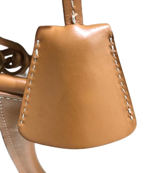 CELINE（セリーヌ）CELINE (セリーヌ) ニューホリゾンタル キャンバス×レザー トートバッグ アイボリー×ブラウン（Natural/Tan）の古着・服飾アイテム