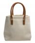 CELINE (セリーヌ) ニューホリゾンタル キャンバス×レザー トートバッグ アイボリー×ブラウン（Natural/Tan）：90000円