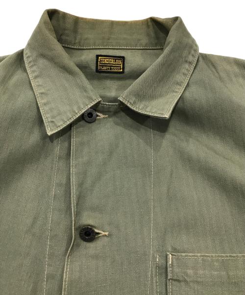 TENDERLOIN（テンダーロイン）TENDERLOIN (テンダーロイン) ヘリンボーンカバーオール グリーン サイズ:Lの古着・服飾アイテム