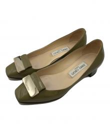 JIMMY CHOO（ジミーチュウ）の古着「エナメルパンプス」｜カーキ