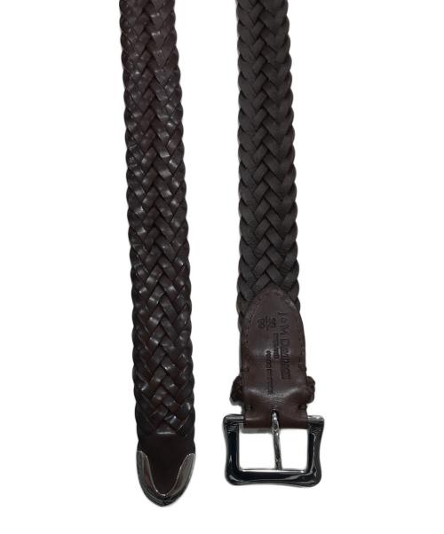 J&M DAVIDSON（ジェイ＆エム デヴィッドソン）J&M DAVIDSON (ジェイ＆エム デヴィッドソン) 編込みレザーベルト ブラウン サイズ:36/90の古着・服飾アイテム