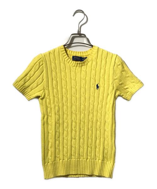 POLO RALPH LAUREN（ポロ・ラルフローレン）POLO RALPH LAUREN (ポロ・ラルフローレン) 半袖ポニー刺繍ニット イエロー サイズ:Mの古着・服飾アイテム