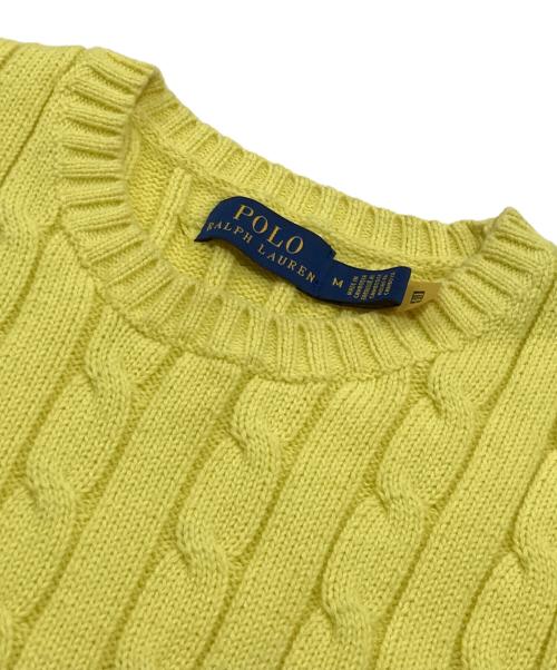 POLO RALPH LAUREN（ポロ・ラルフローレン）POLO RALPH LAUREN (ポロ・ラルフローレン) 半袖ポニー刺繍ニット イエロー サイズ:Mの古着・服飾アイテム