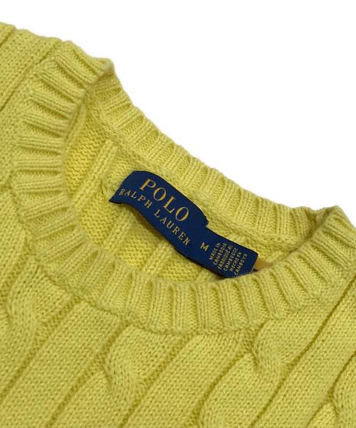 POLO RALPH LAUREN（ポロ・ラルフローレン）POLO RALPH LAUREN (ポロ・ラルフローレン) 半袖ポニー刺繍ニット イエロー サイズ:Mの古着・服飾アイテム