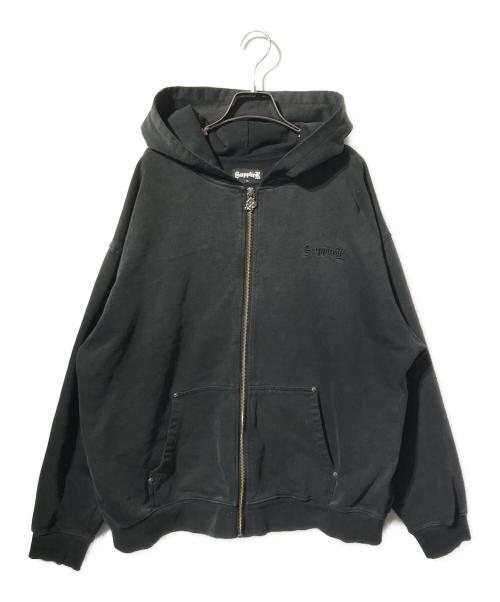 SUPPLIER（サプライヤー）SUPPLIER (サプライヤー) ボクシーフィットジップロゴフーディ ブラック サイズ:XLの古着・服飾アイテム